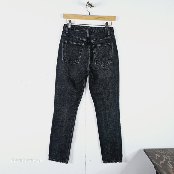 Reformation distressed Julia High Cigarette Jeans High Waist Black Jeans Zip Fly - Picture 2 of 8